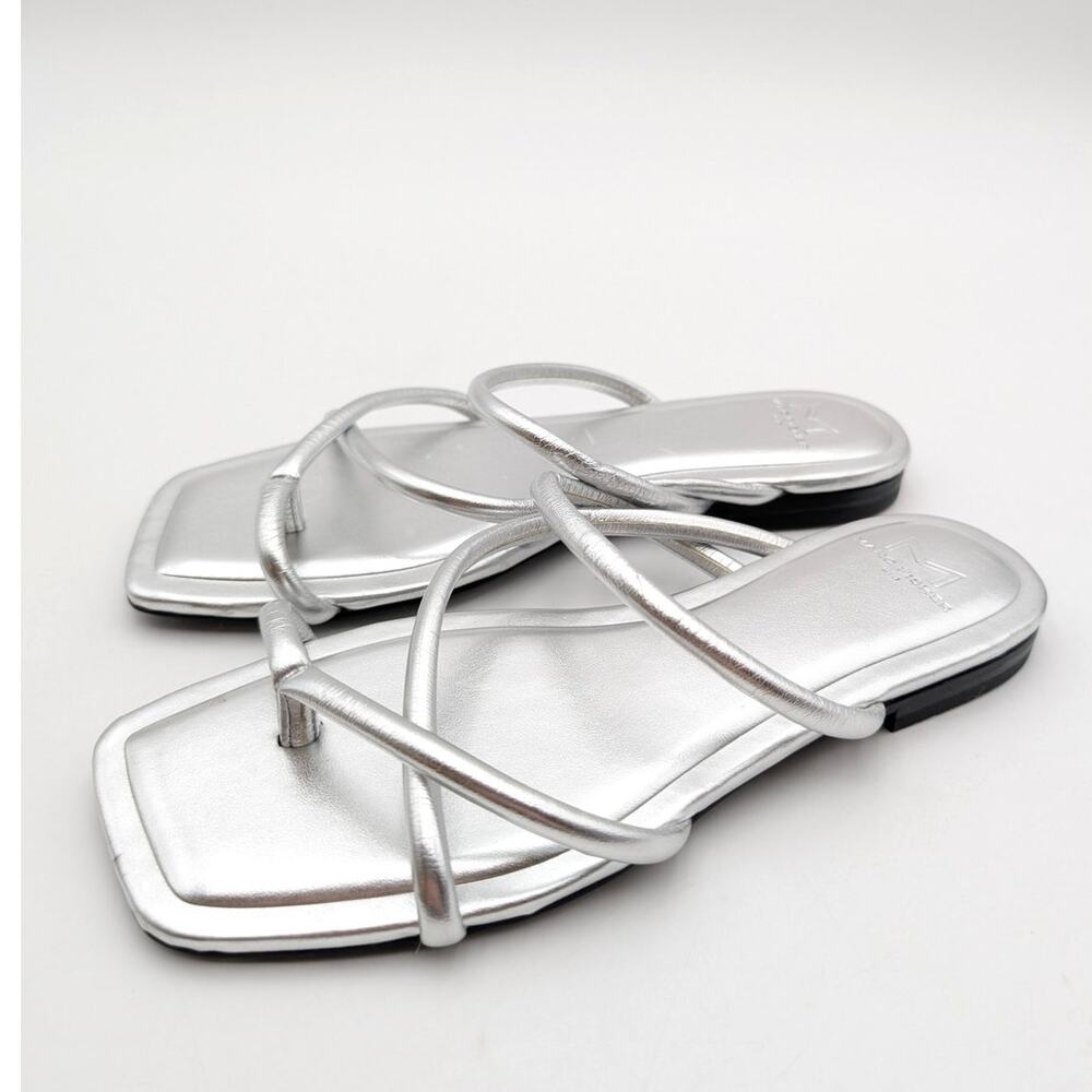 Marc Fisher LTD Fiada Slide Sandal Open Toe Women's Silver Size US5.5M EU36
